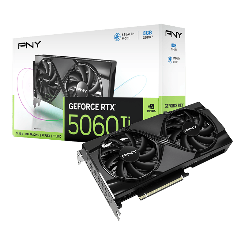 بطاقة رسوميات PNY GeForce RTX 5060 Ti 8GB بمروحتين DLSS 4