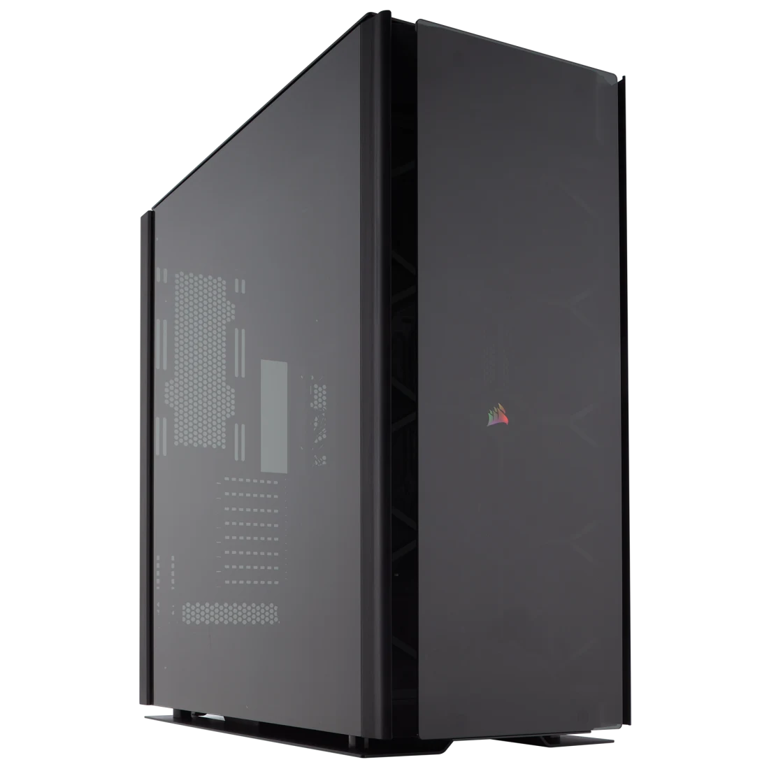 صندوق حاسوب Corsair Obsidian Series 1000D Super-Tower، تصميم بنظام مزدوج، هيكل ذكي فاخر من الزجاج المقوى والألومنيوم - أسود