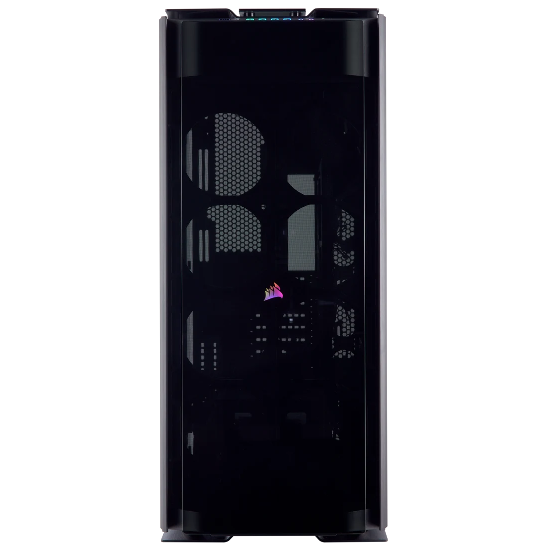 صندوق حاسوب Corsair Obsidian Series 1000D Super-Tower، تصميم بنظام مزدوج، هيكل ذكي فاخر من الزجاج المقوى والألومنيوم - أسود