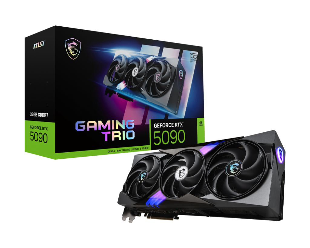 بطاقة الرسومات MSI GeForce RTX 5090 GAMING TRIO OC، ذاكرة 32 جيجابايت GDDR7، PCIe 5