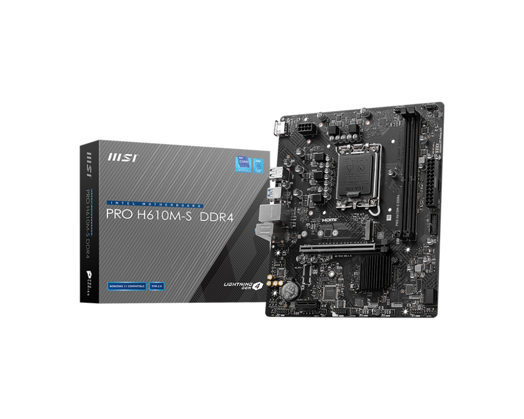 لوحة الأم MSI PRO H610M-S DDR4 ProSeries، DDR4، PCIe 4