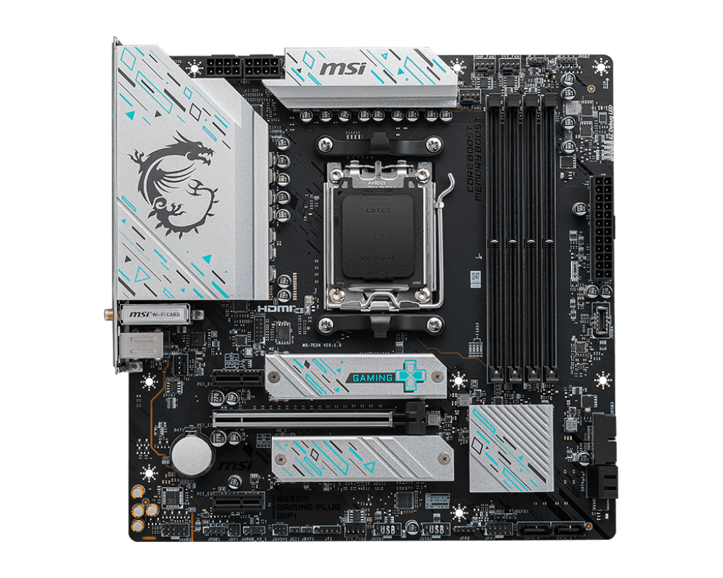 MSI B650M Gaming Plus WiFi Gaming Motherboard, DDR5, PCIe 4.0, Wi-Fi 6E