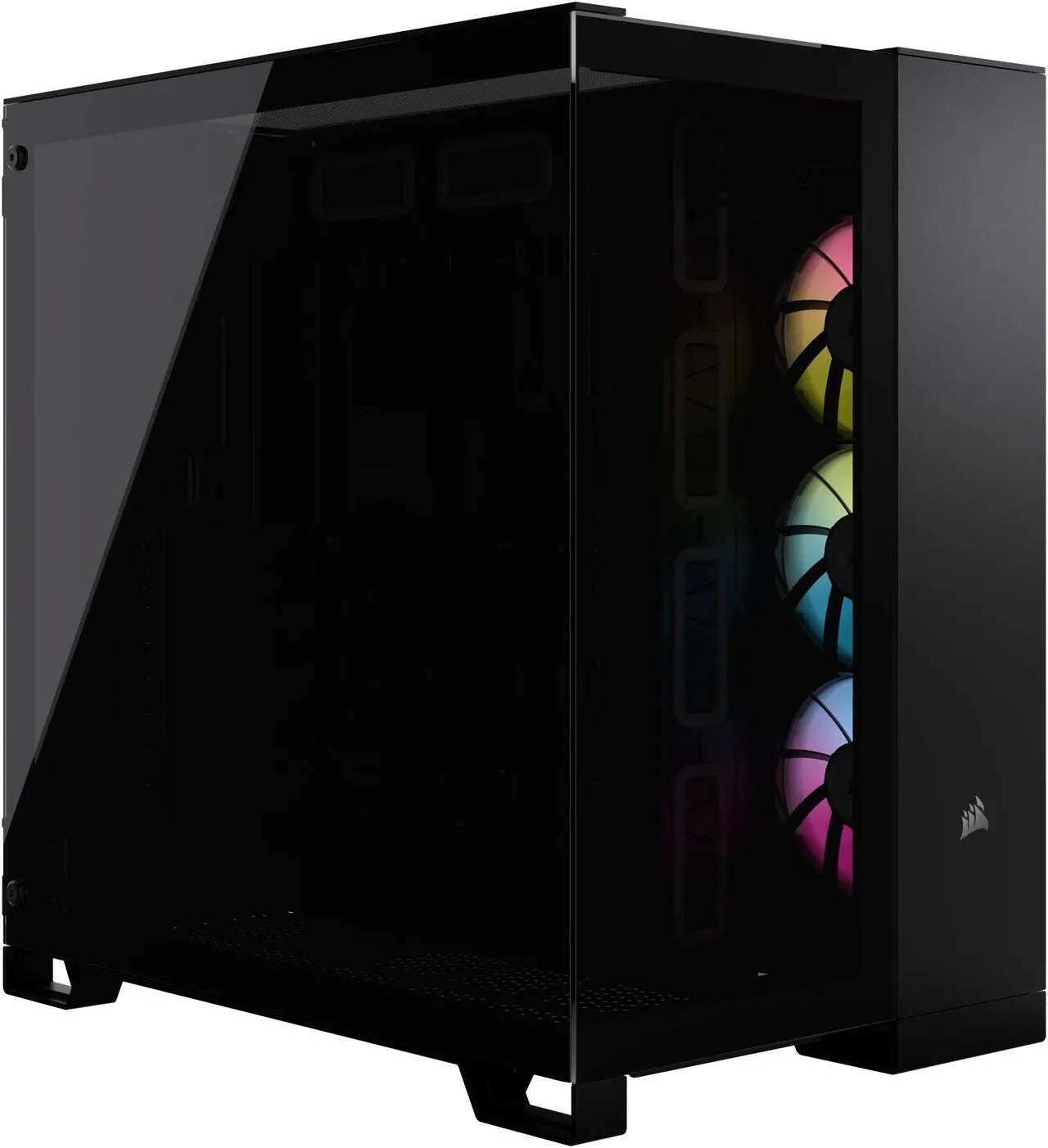 علبة كمبيوتر Corsair iCUE LINK 6500X RGB Mid Tower ATX مزدوجة الحجرات، متوافقة مع اللوحات الأم ذات الاتصال العكسي