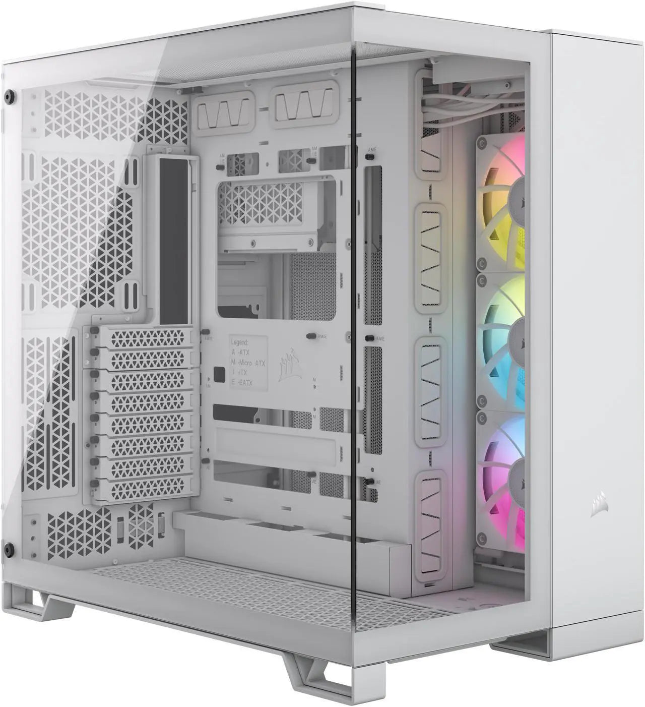 علبة كمبيوتر Corsair iCUE LINK 6500X RGB Mid Tower ATX مزدوجة الحجرات، متوافقة مع اللوحات الأم ذات الاتصال العكسي
