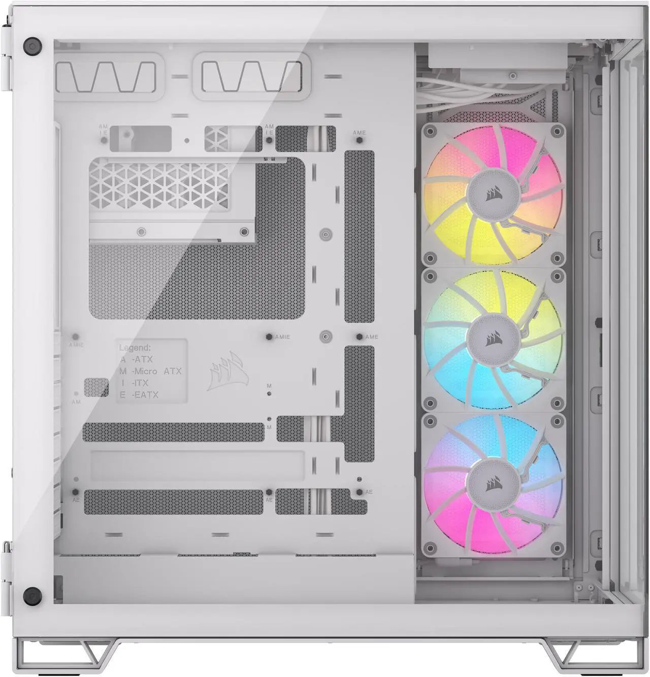 علبة كمبيوتر Corsair iCUE LINK 6500X RGB Mid Tower ATX مزدوجة الحجرات، متوافقة مع اللوحات الأم ذات الاتصال العكسي