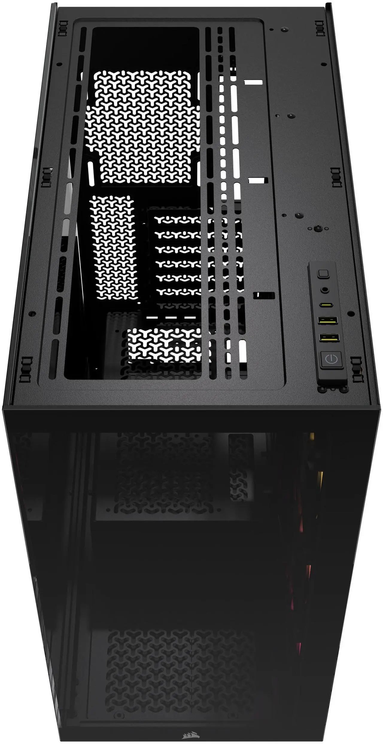 علبة كمبيوتر Corsair iCUE LINK 3500X RGB Mid Tower، زجاج مقسّى بانورامي، متوافقة مع اللوحات الأم ذات الاتصال العكسي