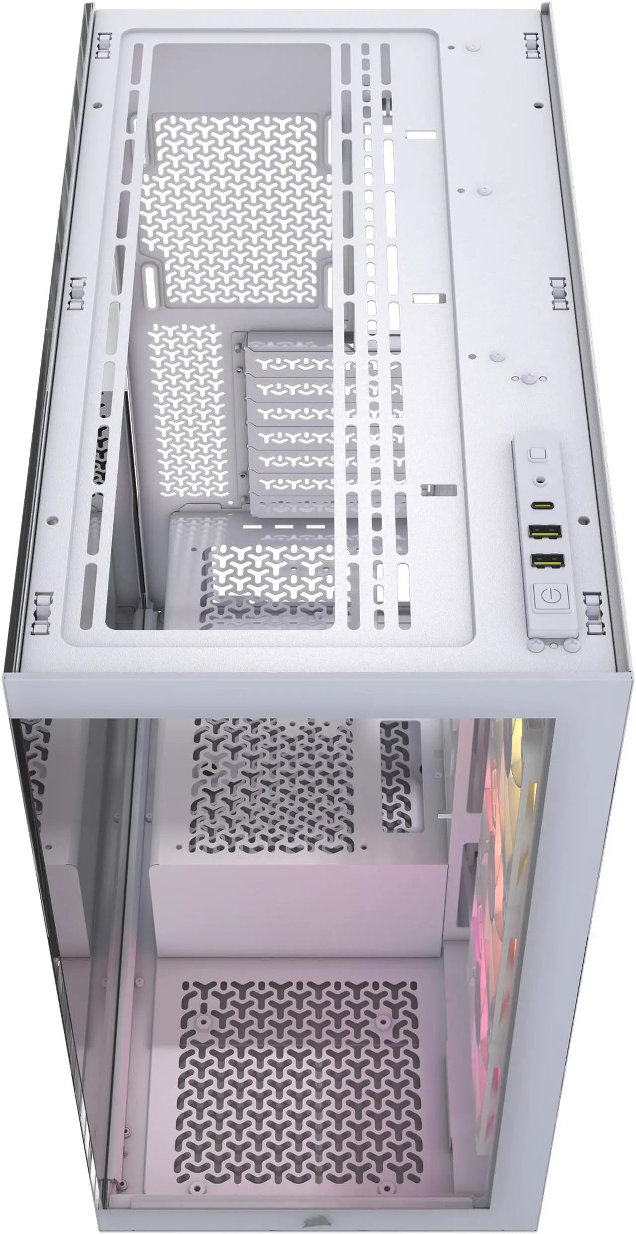 علبة كمبيوتر Corsair iCUE LINK 3500X RGB Mid Tower، زجاج مقسّى بانورامي، متوافقة مع اللوحات الأم ذات الاتصال العكسي