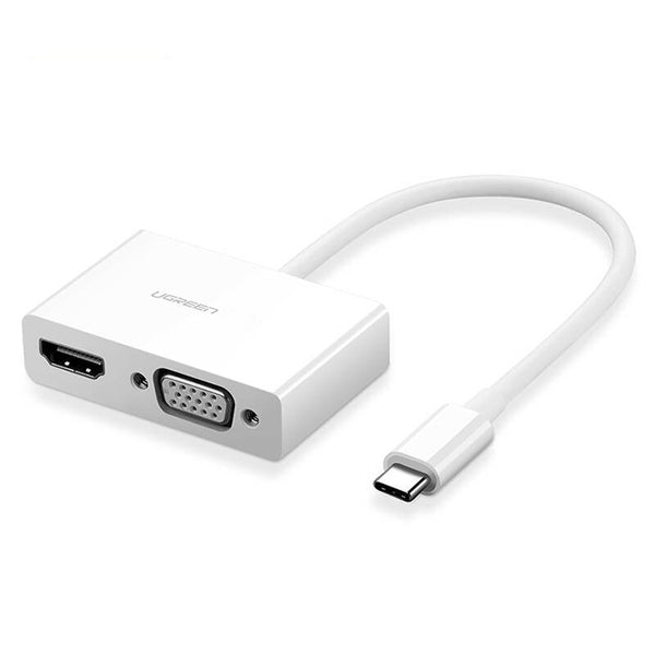 محول UGREEN 1080P 4K USB-C إلى HDMI و VGA يعمل بالتوصيل والتشغيل