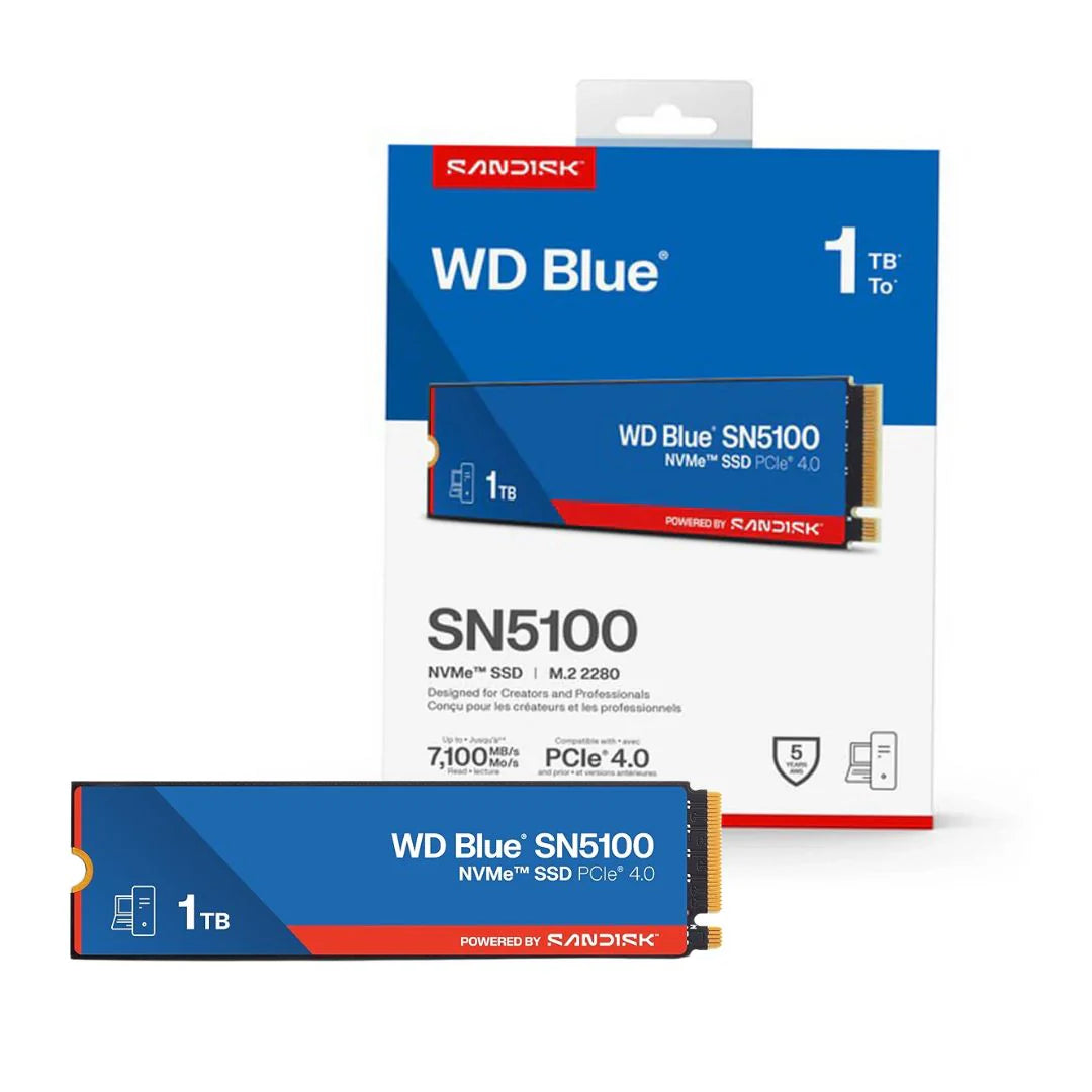 محرك أقراص ذو حالة صلبة Western Digital Blue SN5100 NVMe سعة 1 تيرابايت، M.2 2280، PCIe Gen 4