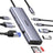 قاعدة محول يو جرين 9 في 1 USB-C متعدد الوظائف مع منافذ USB 3.0، وقارئ بطاقات microSD وSD، ومنفذ HDMI بدقة 4K، ومنفذ VGA بدقة 1080p