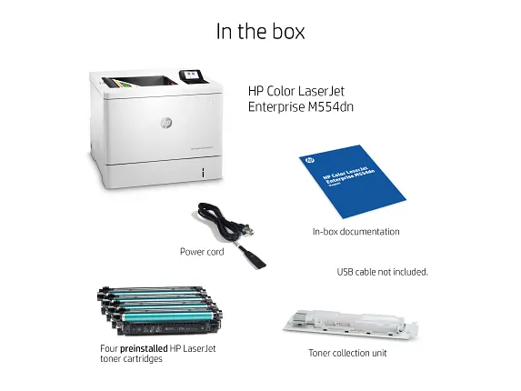 طابعة ليزر ملونة للأعمال HP M554dn، سرعة طباعة تصل إلى 35 صفحة في الدقيقة - 7ZU81A