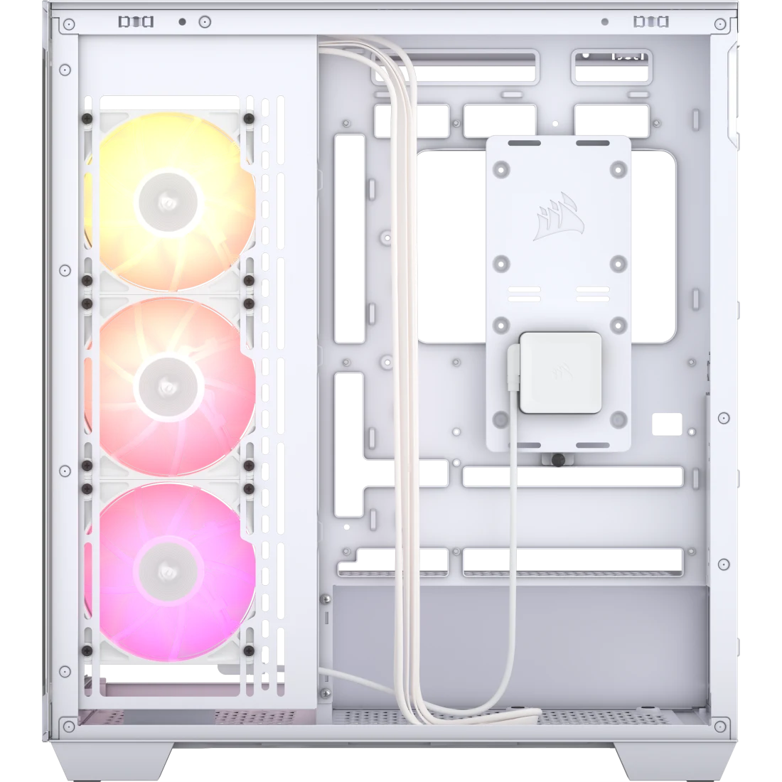 علبة كمبيوتر Corsair iCUE LINK 3500X RGB Mid Tower، زجاج مقسّى بانورامي، متوافقة مع اللوحات الأم ذات الاتصال العكسي