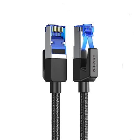 كابل شبكة إيثرنت Ugreen CAT8 مضفر بالنايلون RJ45 بسرعة بيانات 40 جيجابت في الثانية، 1.5 متر