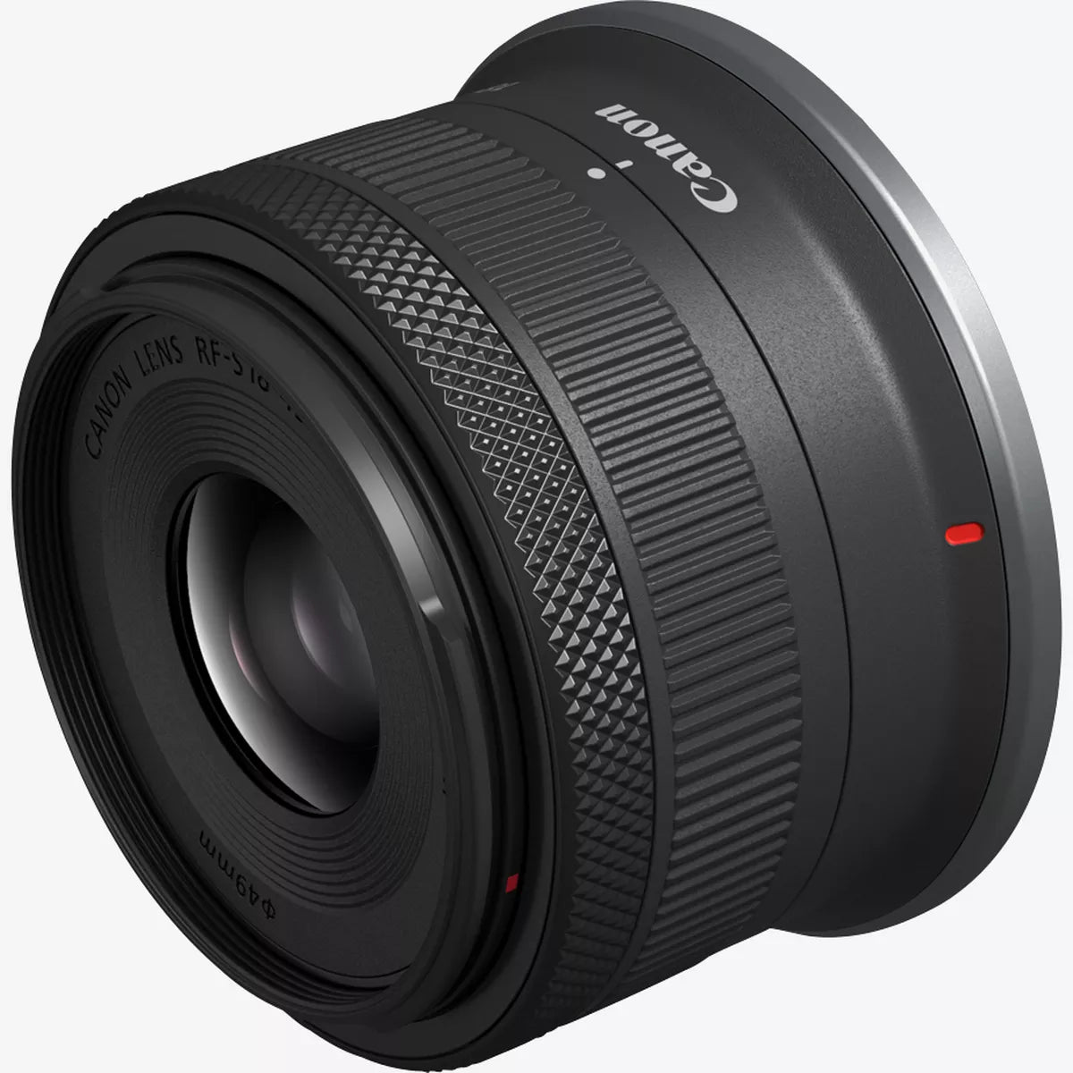 عدسة كانون RF-S مقاس 18-45 مم ببعد بؤري F4.5-6.3 مع خاصية تثبيت الصورة البصري (IS)، و4 درجات لتثبيت الصورة، وتركيز بؤري هادئ، وفتحة عدسة ذات 7 شفرات