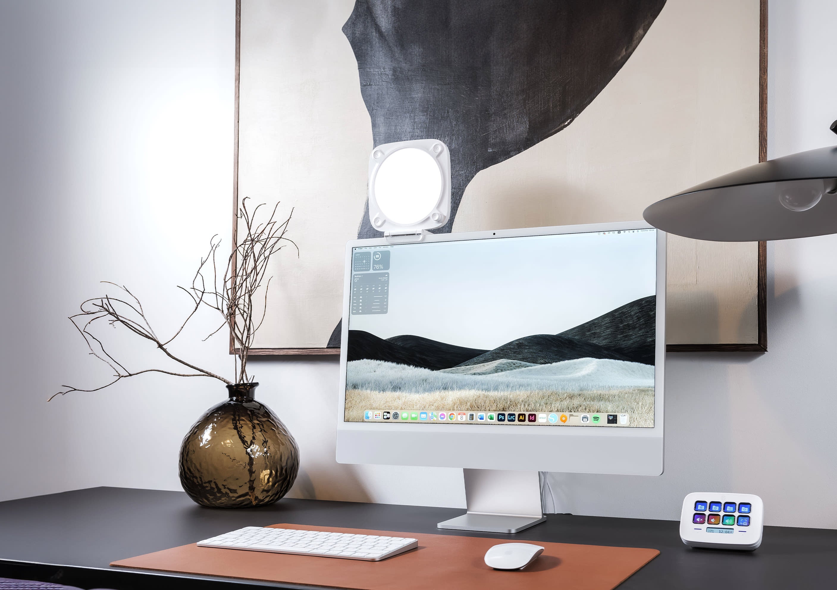 Corsair Elgato Key Light Neo، ضوء احترافي لمكالمات الفيديو، بدون وهج، حامل شاشة قابل للتعديل، تحكم يدوي أو عبر Wi-Fi