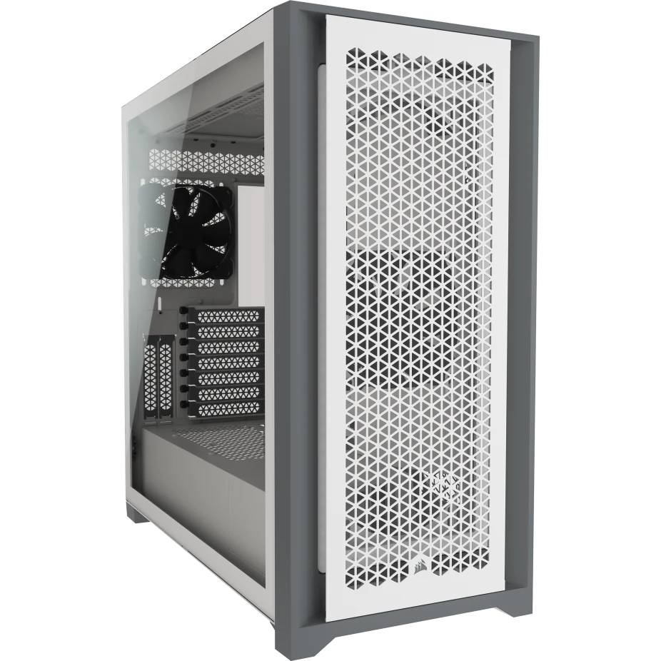 صندوق كمبيوتر مكتبي Corsair 5000D Airflow متوسط الحجم (Mid Tower ATX) من الزجاج المقوى، نظام إدارة الكابلات