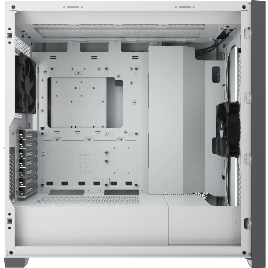 صندوق كمبيوتر مكتبي Corsair 5000D Airflow متوسط الحجم (Mid Tower ATX) من الزجاج المقوى، نظام إدارة الكابلات