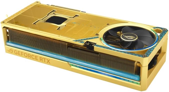 بطاقة رسومات ASUS ROG Astral GeForce RTX 5090 Dhahab OC Edition سعة 32 جيجابايت GDDR7 بأربعة مراوح