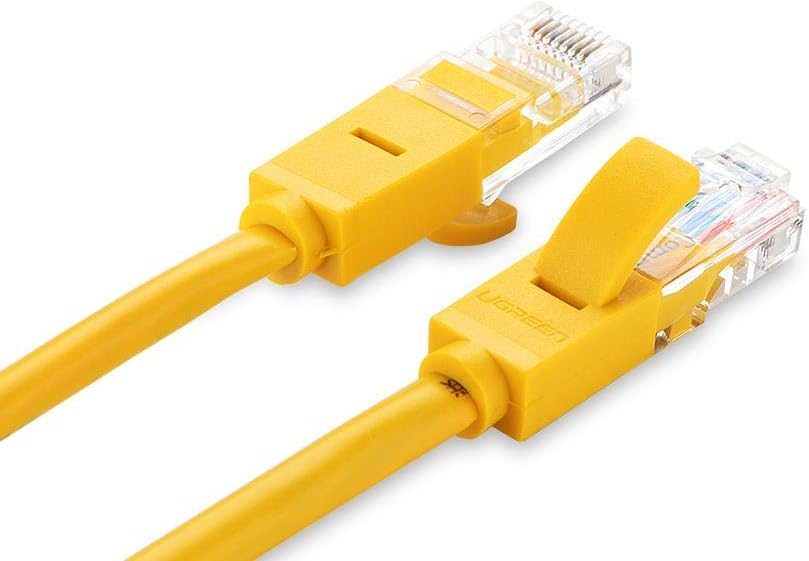 كابل إيثرنت Ugreen CAT5 UTP، طول الكابل 5 متر، سرعة نقل البيانات 1000 ميجابت في الثانية، أصفر