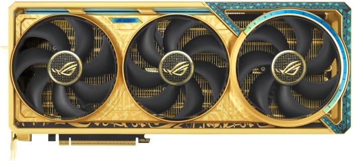 بطاقة رسومات ASUS ROG Astral GeForce RTX 5090 Dhahab OC Edition سعة 32 جيجابايت GDDR7 بأربعة مراوح