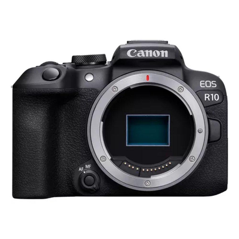 كاميرا كانون EOS R10 بدون مرآة + عدسة RF-S مقاس 18-150 مم بفتحة عدسة F3.5-6.3 بتقنية تثبيت الصورة البصري STM، وWi-Fi وبلوتوث، بدقة 24.2 ميجابكسل