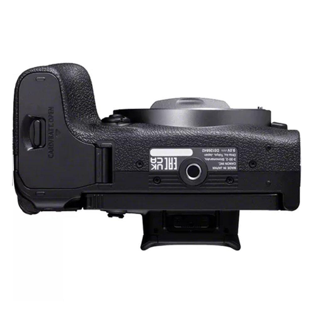 كاميرا كانون EOS R10 بدون مرآة + عدسة RF-S مقاس 18-150 مم بفتحة عدسة F3.5-6.3 بتقنية تثبيت الصورة البصري STM، وWi-Fi وبلوتوث، بدقة 24.2 ميجابكسل