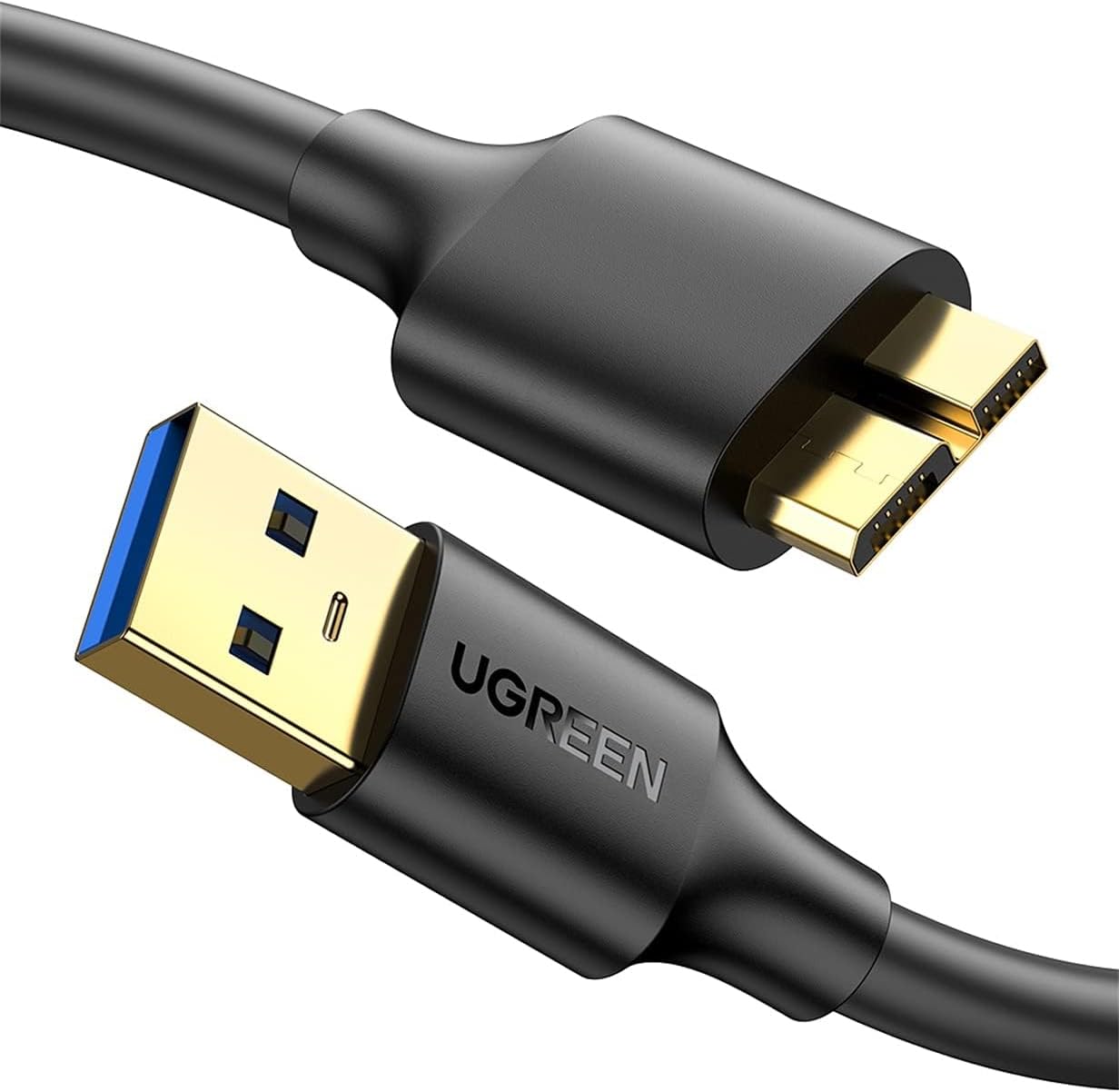 كابل Ugreen USB 3.0 ذكر A إلى Micro USB 3.0 ذكر، سرعة عالية 5 جيجابت في الثانية