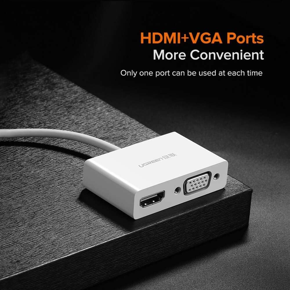 Ugreen 1080P 4K USB-C to HDMI and VGA Converter Plug and Play
