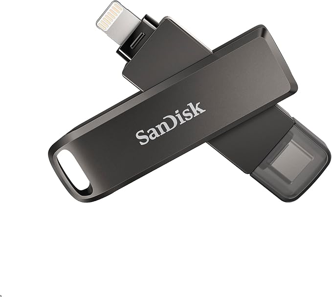 محرك أقراص SanDisk iXpand Flash Drive Luxe بسعة 128 جيجابايت USB-C و Lightning