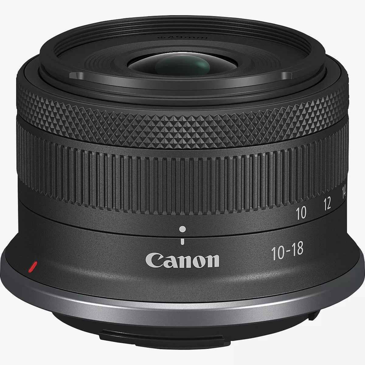 عدسة كانون RF-S مقاس 10-18 مم ببعد بؤري F4.5-6.3 مع ميزة تثبيت الصورة، 4 توقفات لتثبيت الصورة، تكبير بزاوية عريضة جداً، تصميم مدمج