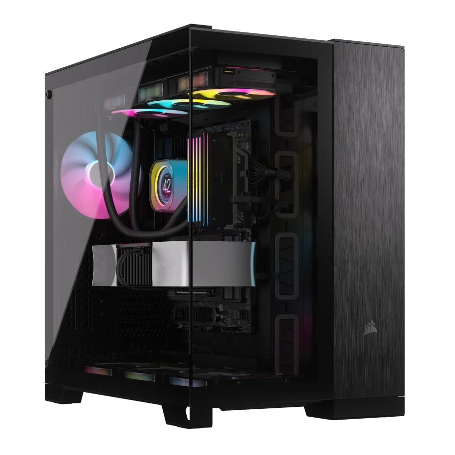 علبة الكمبيوتر Corsair 6500X Mid Tower ذات الحجرتين، متوافقة مع اللوحة الأم ذات الاتصال العكسي
