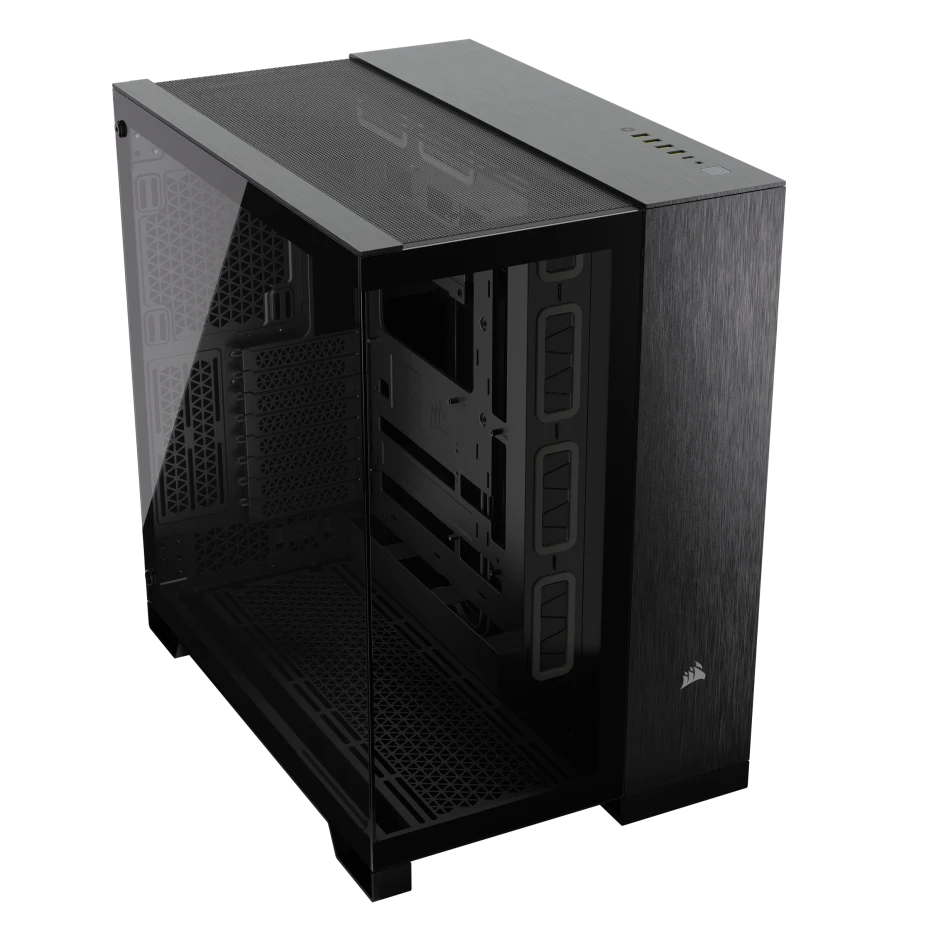 علبة الكمبيوتر Corsair 6500X Mid Tower ذات الحجرتين، متوافقة مع اللوحة الأم ذات الاتصال العكسي