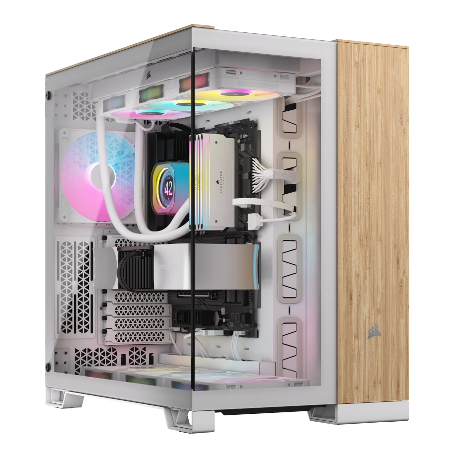 علبة الكمبيوتر Corsair 6500X Mid Tower ذات الحجرتين، متوافقة مع اللوحة الأم ذات الاتصال العكسي