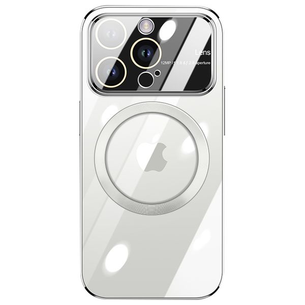 Fashion Case iphone 14 Pro Max Electroplated Magsafe Phone Case Cover - Silver
