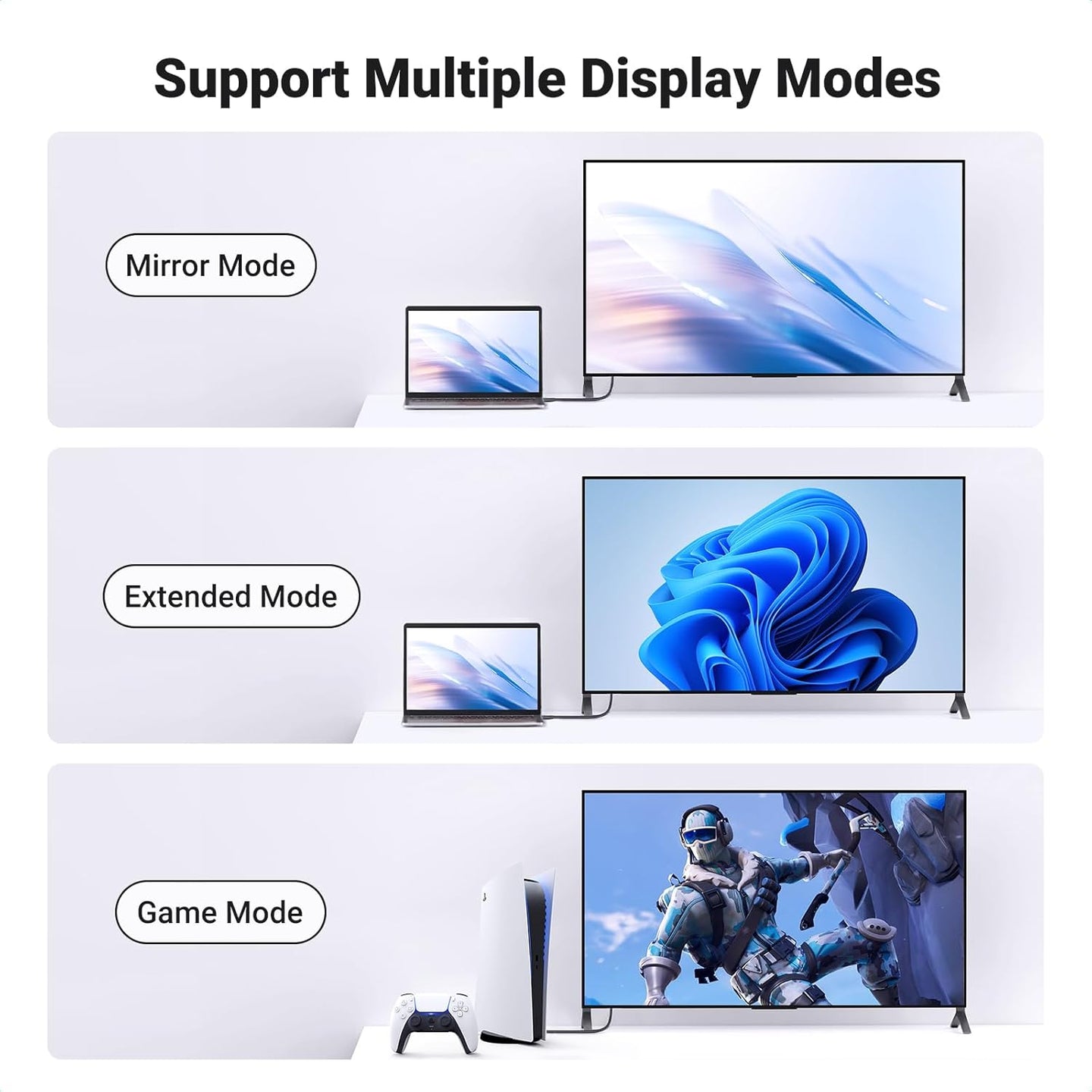 كابل Ugreen HDMI الإصدار 2.0 ذكر إلى ذكر غلاف ألومنيوم ومضفر