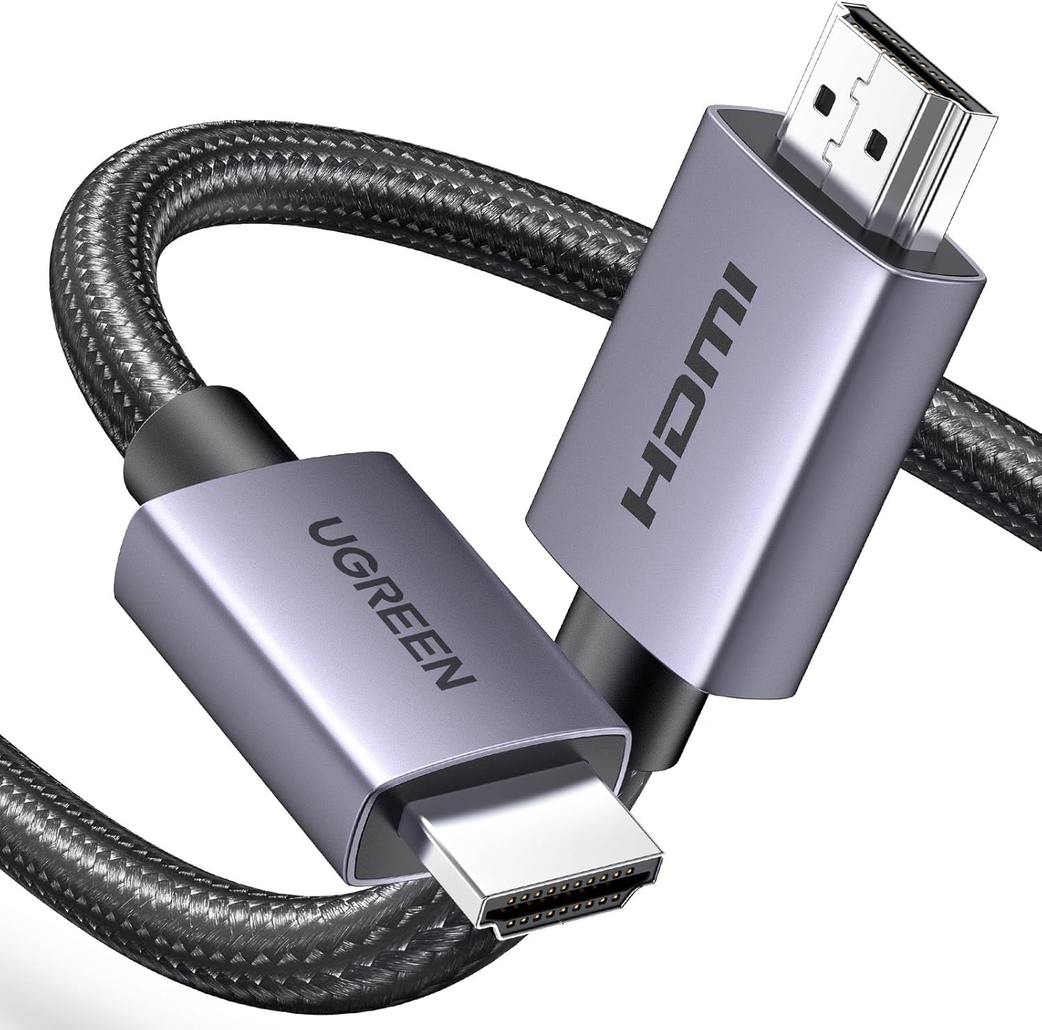 كابل Ugreen HDMI الإصدار 2.0 ذكر إلى ذكر غلاف ألومنيوم ومضفر