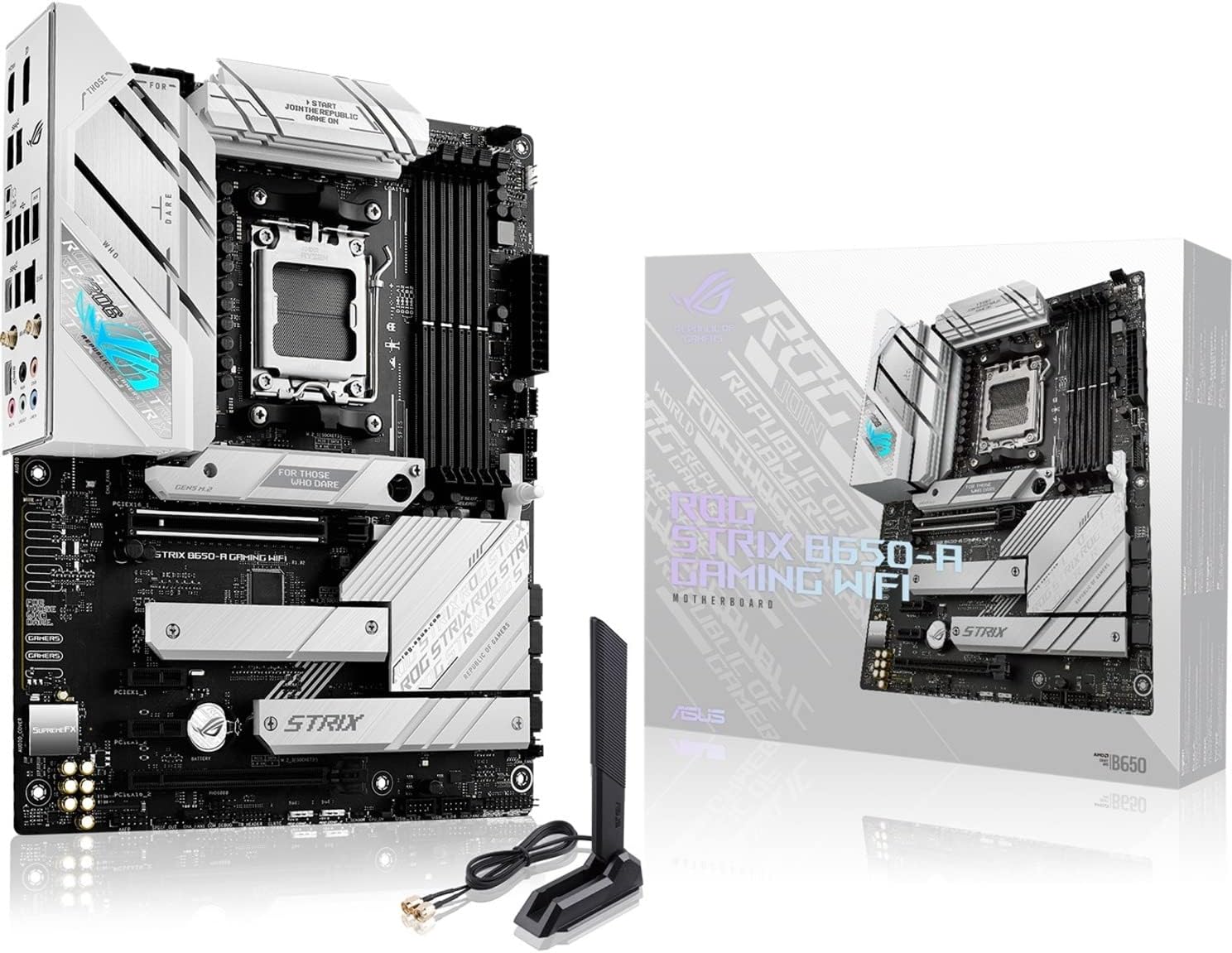 اللوحة الأم ASUS ROG Strix B650-A Gaming WiFi 6E، DDR5، PCIe 4.0، WiFi 6E