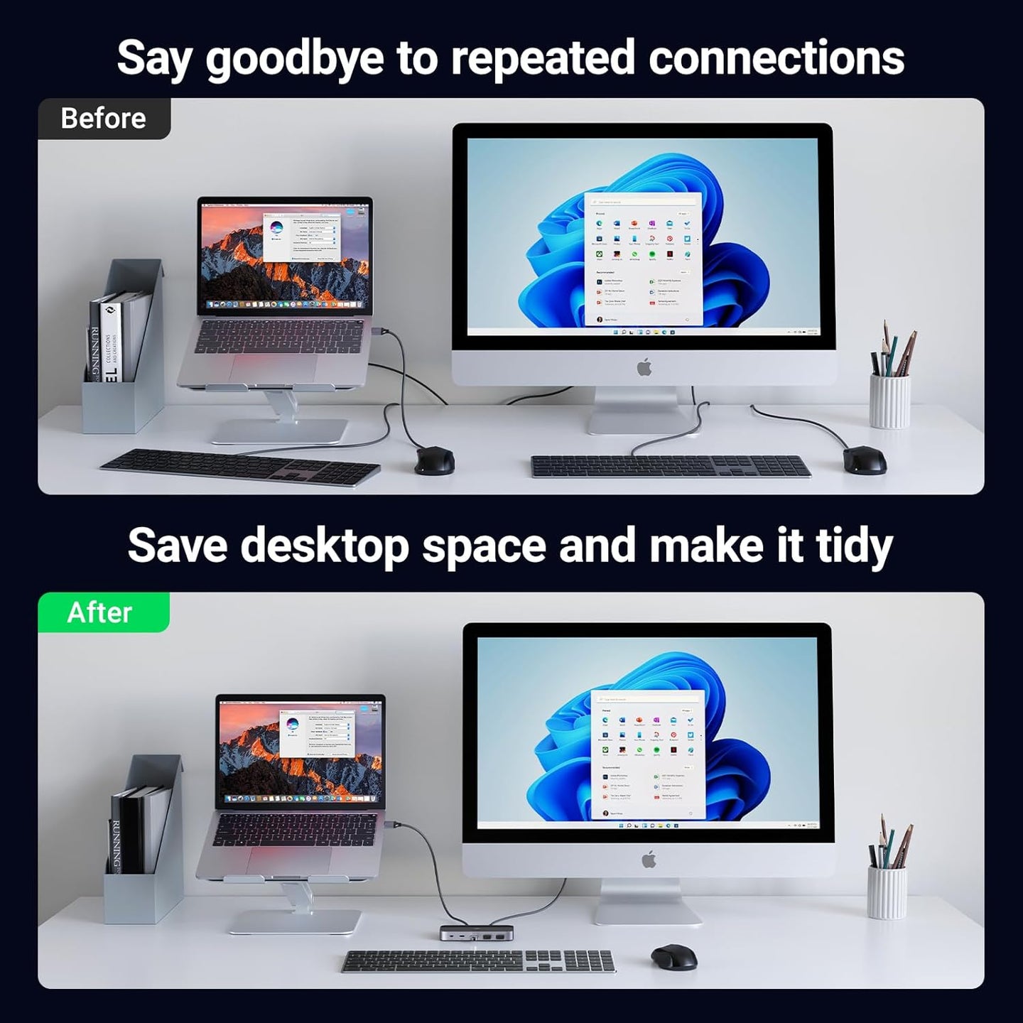 محول Ugreen USB Switch A & C لإدخال أجهزة الكمبيوتر يشارك 4 منافذ USB، محدد محول USB