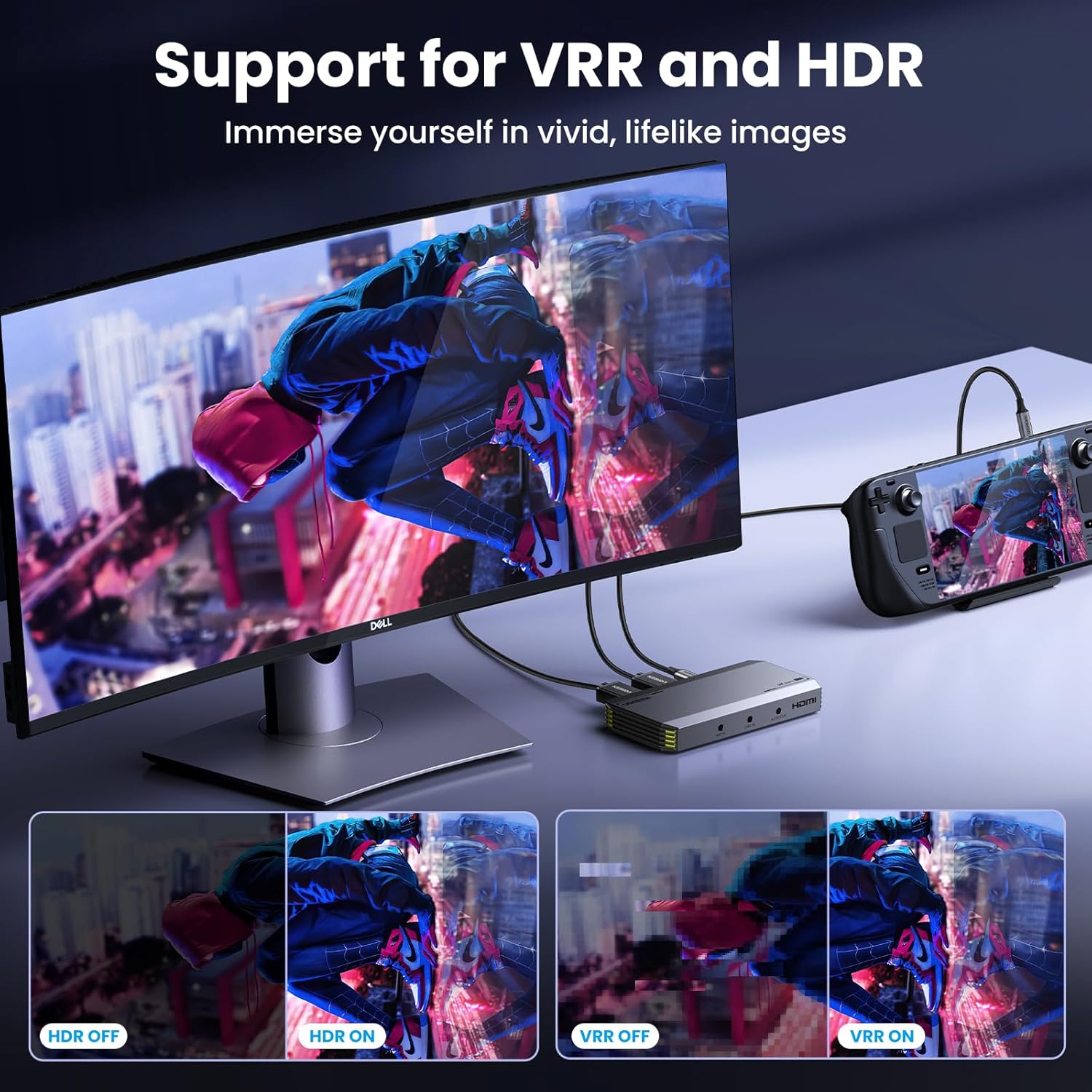 بطاقة التقاط الفيديو Ugreen 4K@60Hz، بطاقة التقاط فيديو HDMI فائقة الدقة بمنفذ USB 3.0، ذات زمن انتقال منخفض للغاية مع VRR وHDR