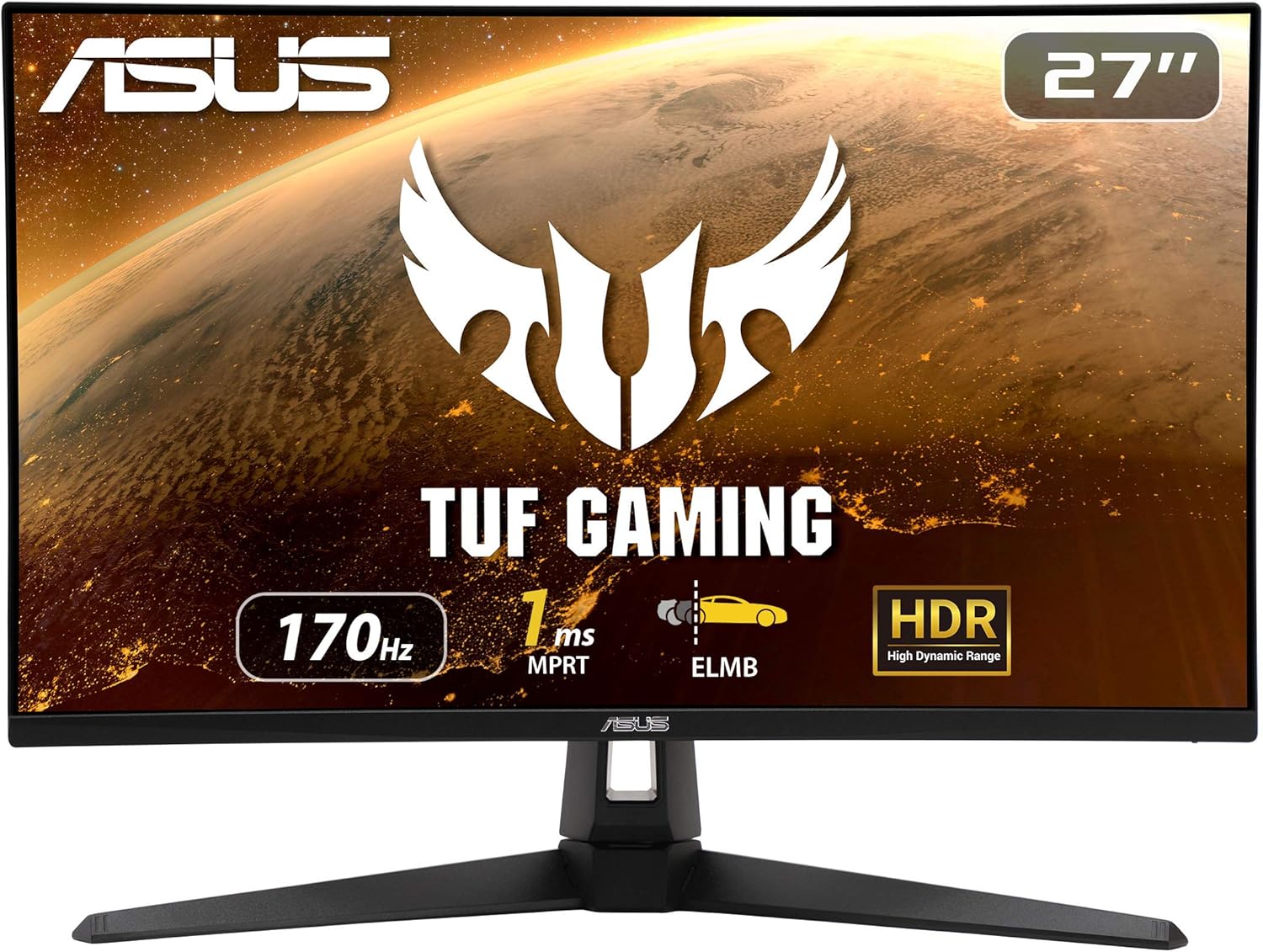 شاشة ألعاب ASUS TUF Gaming VG27AQ1A مقاس 27 بوصة 2K بدقة 2560×1440P QHD IPS، 170 هرتز، 1 مللي ثانية