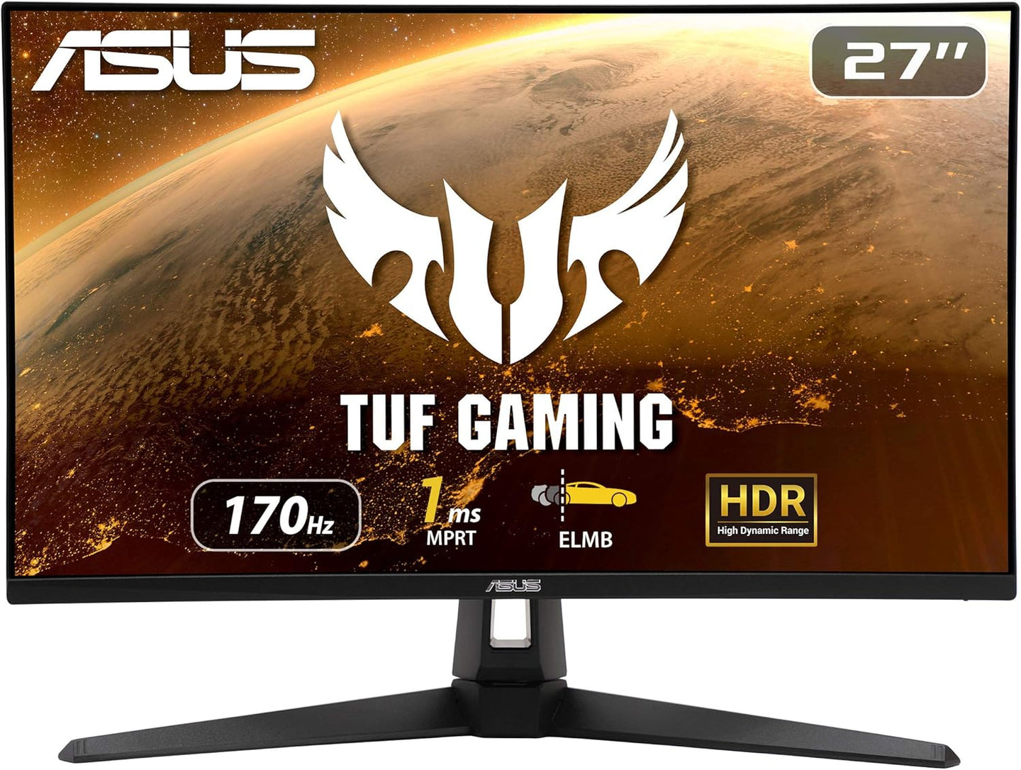 شاشة ألعاب ASUS TUF Gaming VG27AQ1A مقاس 27 بوصة 2K بدقة 2560×1440P QHD IPS، 170 هرتز، 1 مللي ثانية