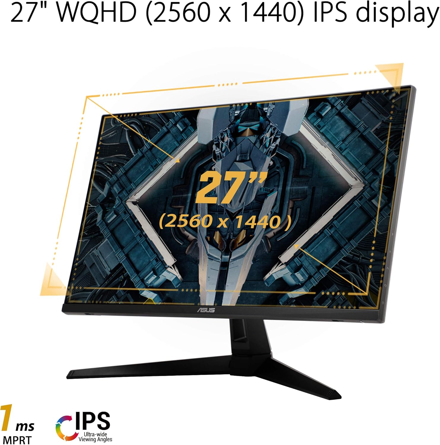 شاشة ألعاب ASUS TUF Gaming VG27AQ1A مقاس 27 بوصة 2K بدقة 2560×1440P QHD IPS، 170 هرتز، 1 مللي ثانية