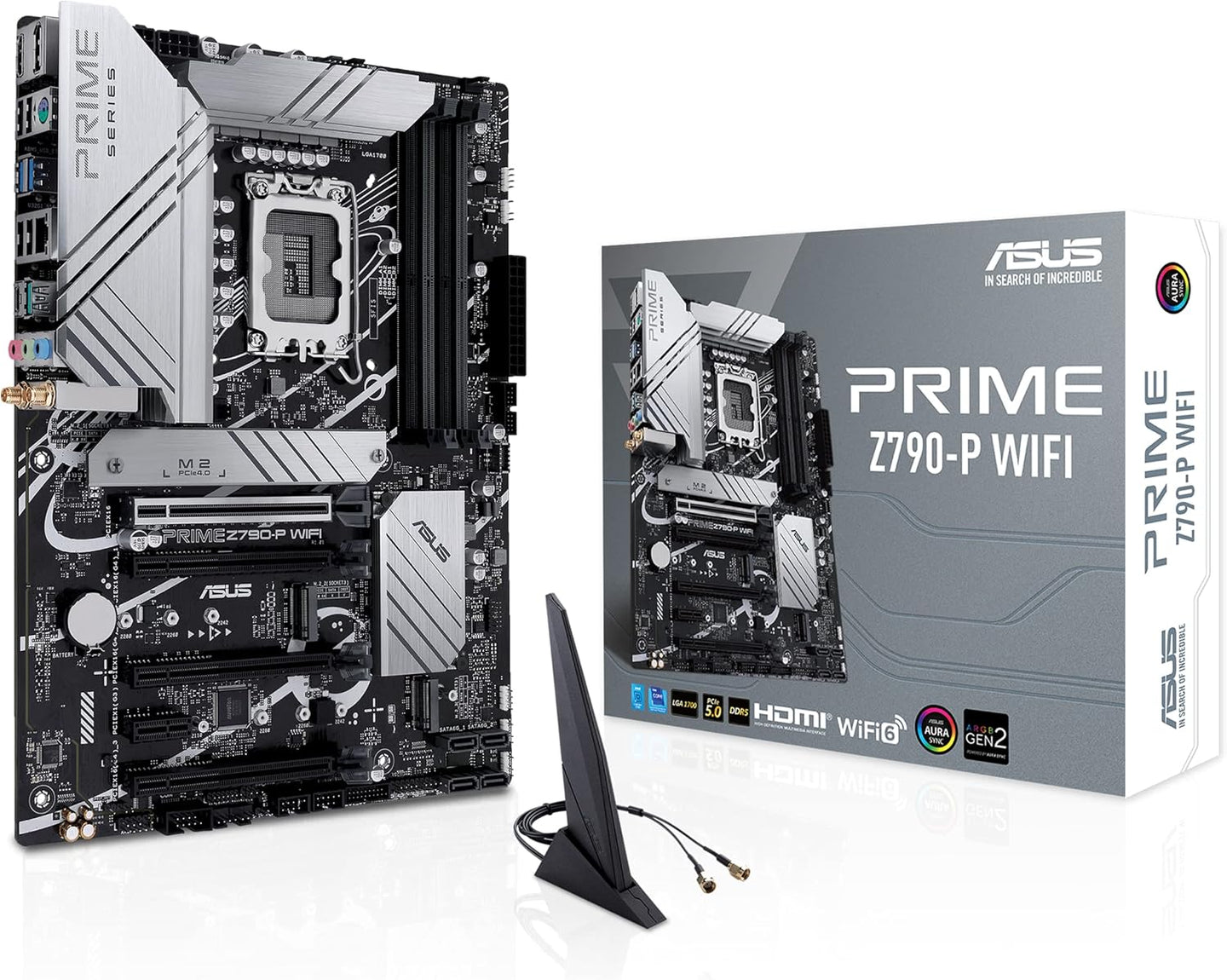 لوحة أم ASUS PRIME Z790-P WIFI بمعالج Intel LGA 1700 وواي فاي وذاكرة DDR5 و PCIe 5 وذاكرة DDR5 و WIFI 6