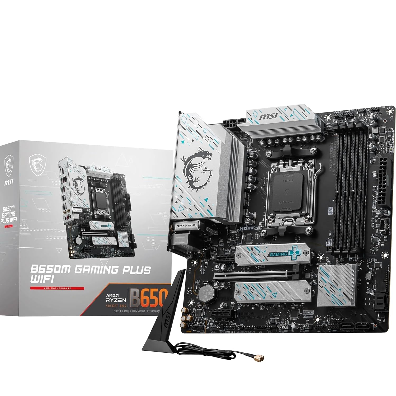 MSI B650M Gaming Plus WiFi Gaming Motherboard, DDR5, PCIe 4.0, Wi-Fi 6E