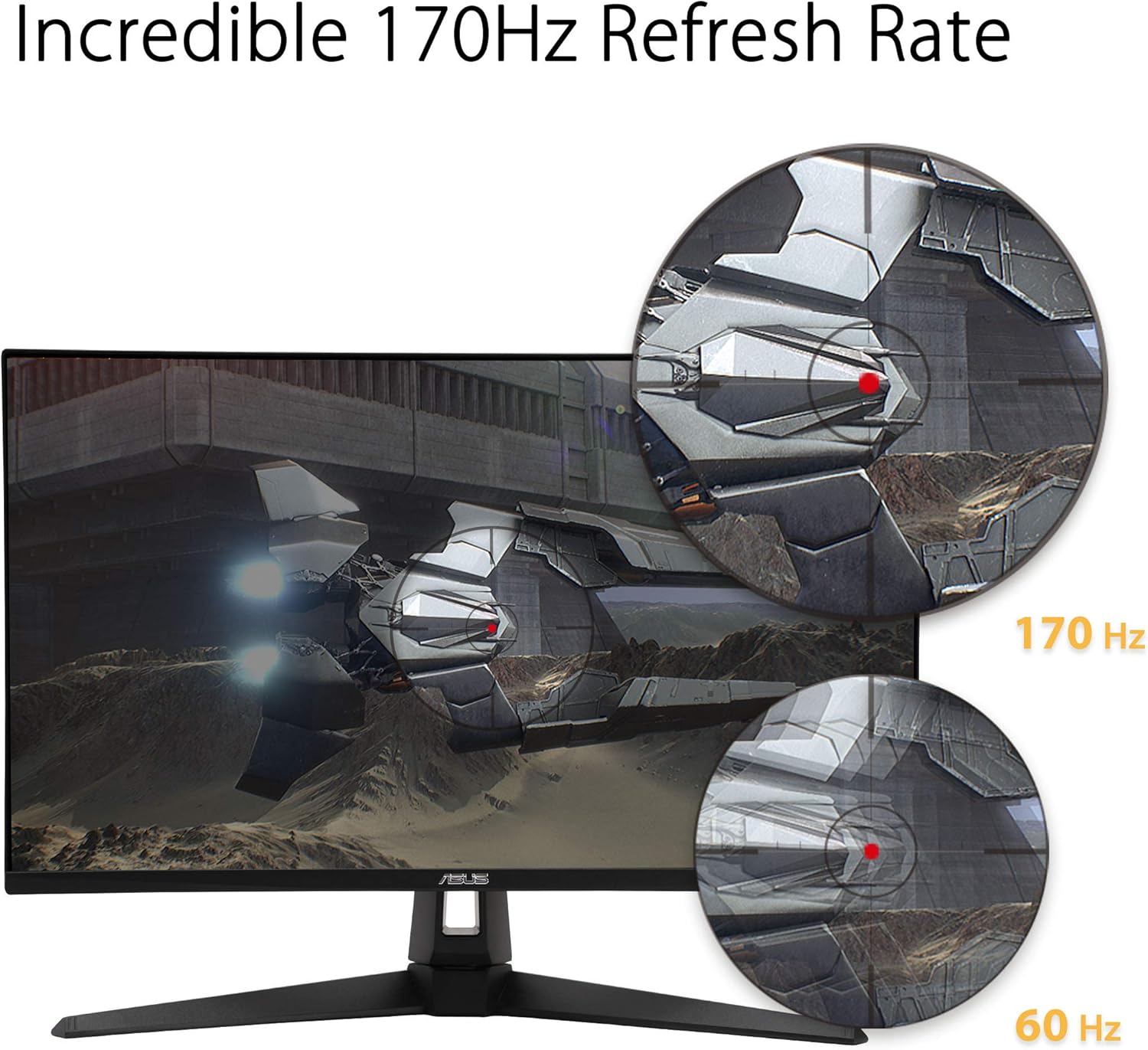 شاشة ألعاب ASUS TUF Gaming VG27AQ1A مقاس 27 بوصة 2K بدقة 2560×1440P QHD IPS، 170 هرتز، 1 مللي ثانية