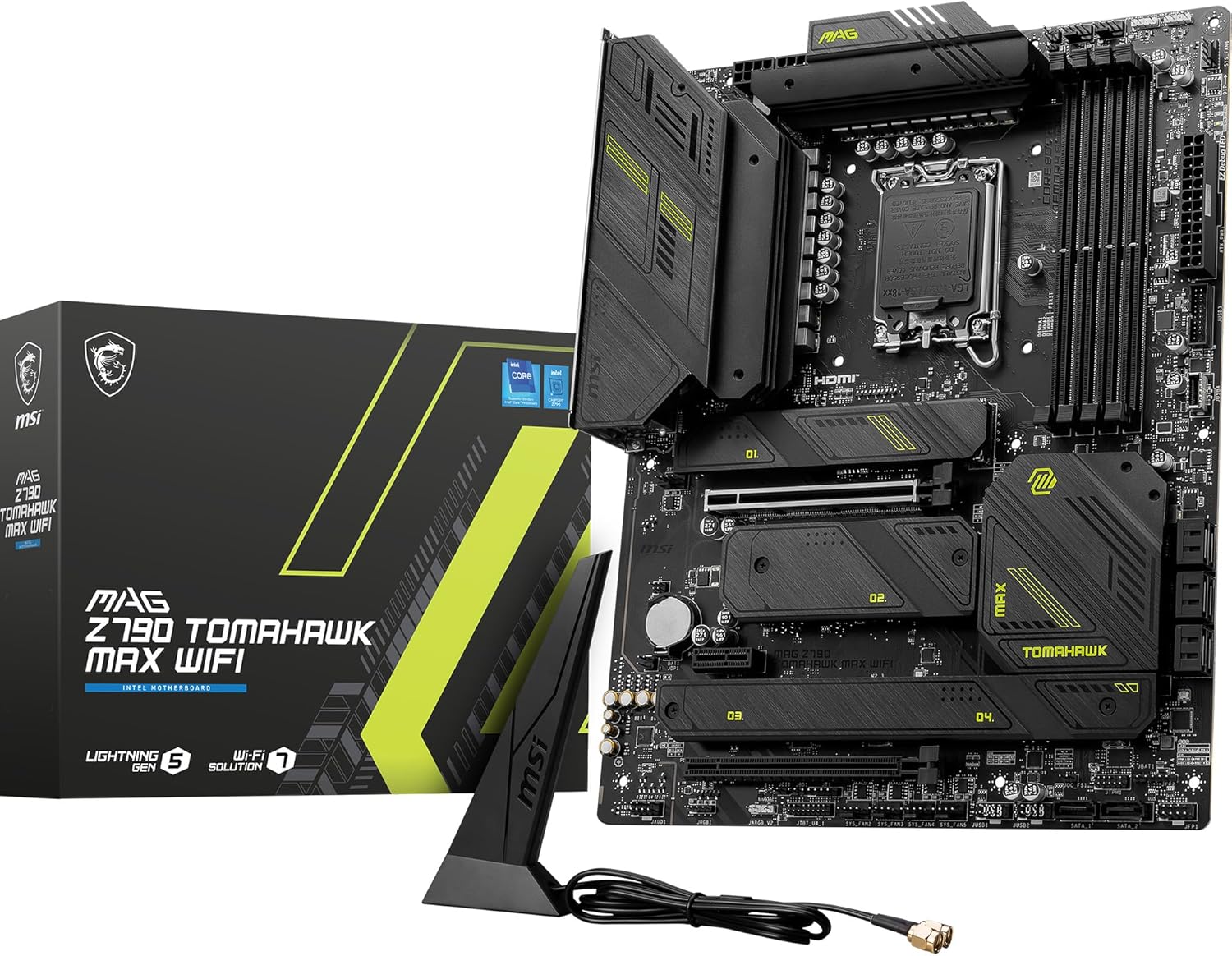 لوحة أم للألعاب MSI MAG Z790 Tomahawk MAX WiFi، DDR5، PCIe 5.0، Wi-Fi 7