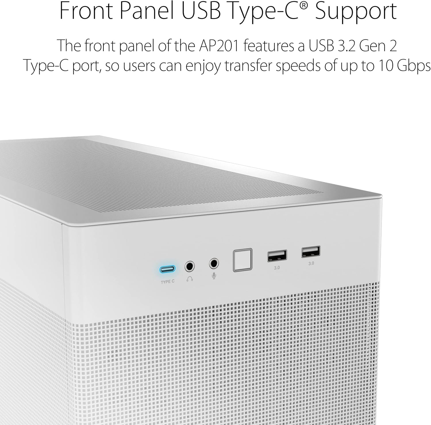 ASUS Prime AP201 MicroATX Mesh PC Case – White