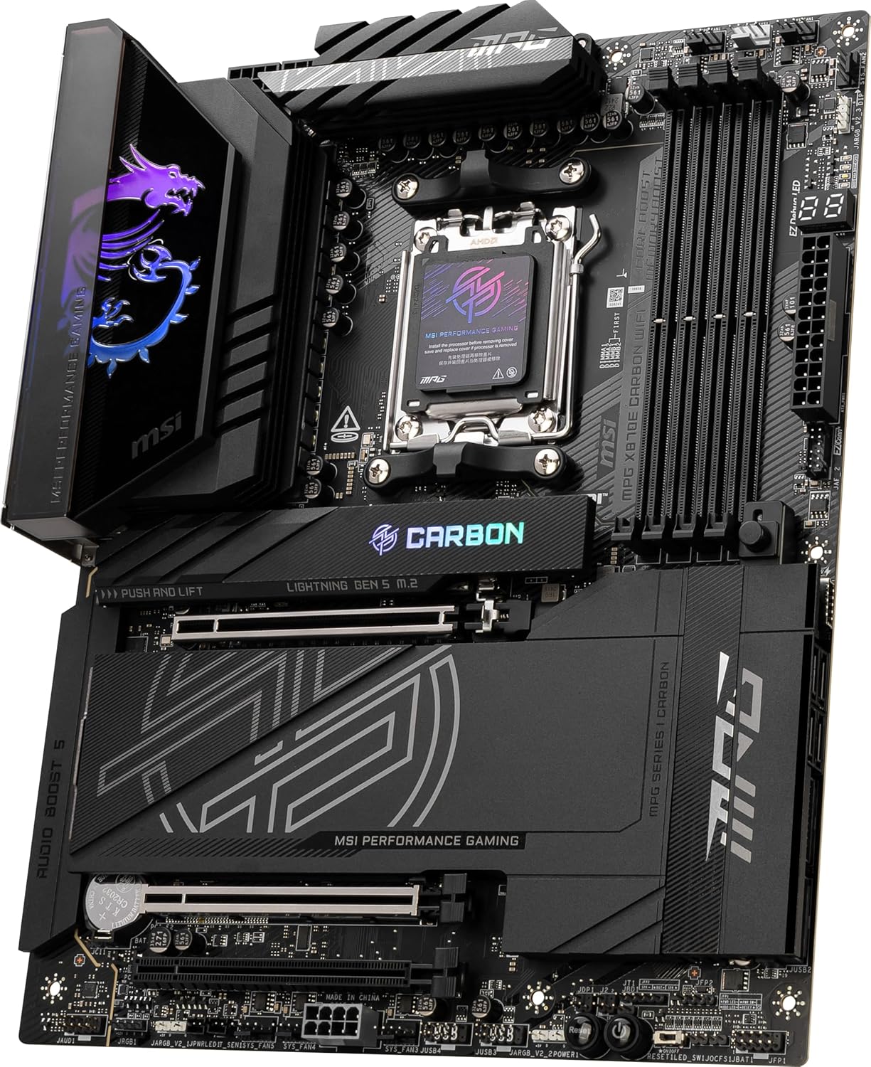 MSI MPG X870E Carbon WiFi Gaming Motherboard, DDR5, PCIe 5.0, Wi-Fi 7