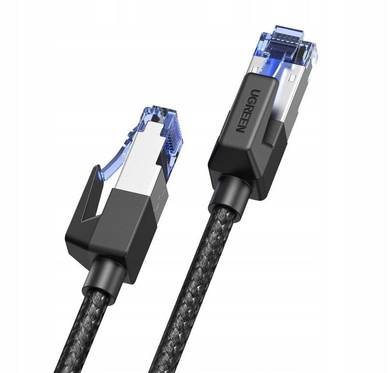 كابل شبكة إيثرنت Ugreen CAT8 مضفر بالنايلون RJ45 بسرعة بيانات 40 جيجابت في الثانية، 1.5 متر