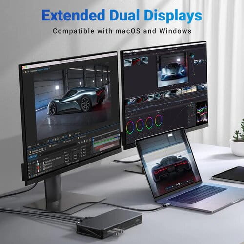 محطة إرساء يوجرين ريفودوك برو 209 الكل في 1 بمنفذ HDMI بدقة 4K، نقل بيانات فائق السرعة